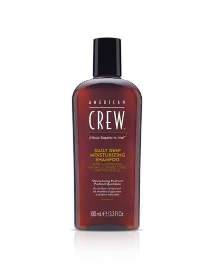 Daily Deep Moisturizing Shampoo is a hair and scalp wash rich in conditioning emollients that leaves hair feeling soft all day without causing build-up or greasy hair. The ultra-hydrating formula cleanses while the naturally certified American Crew Citrus Mint signature fragrance energizes and invigorates. Infused with moisturizing Vitamin B5 to promote healthy looking hair, this vegan, silicone-free shampoo is suitable for daily use on normal to dry hair.