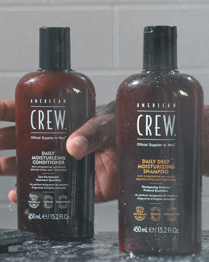 Our triple action Daily Moisturizing Conditioner restores, strengthens, and protects. Hair is left feeling soft, manageable, and ready for styling. Suitable for men with normal to dry hair. Silicon free. Vegan.