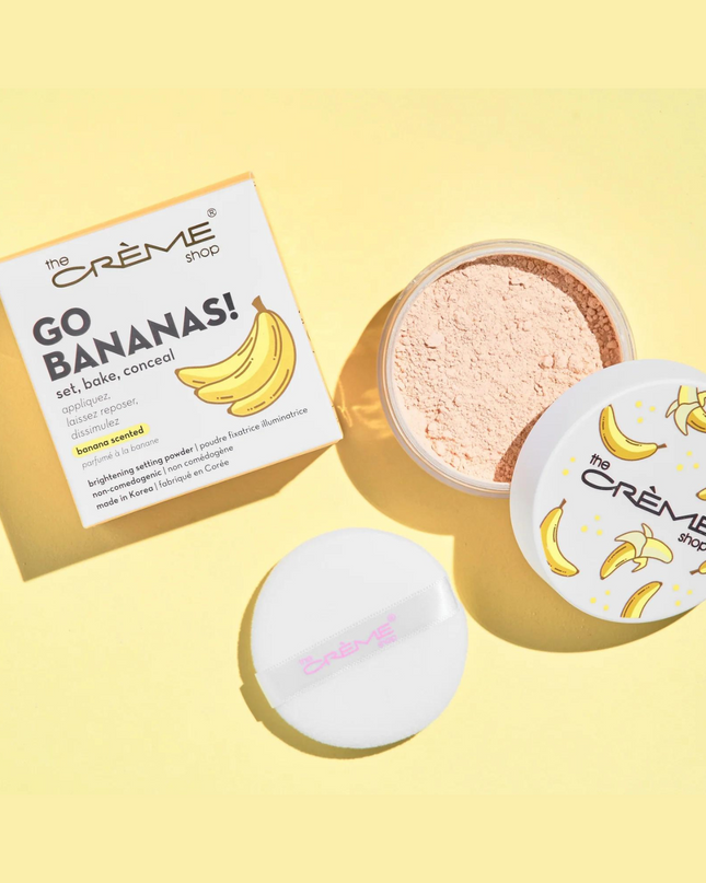 Go Bananas with our brightening setting powder! Bake your under eyes and eliminate dark circles for the most a-peeling soft matte finish. Apply all over face to blur imperfections and smooth out complexion without clogging your pores.