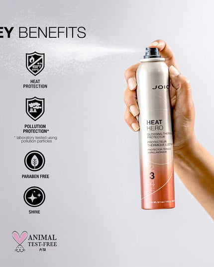 The instant you spray it on, this brilliant hair guardian springs into action, protecting each strand from the thermal assault of blow-dryers, flat irons, and other damaging heat-styling tools. Along with it? A healthy, glossy sheen that fortifies strands and locks out hair-dulling pollutants*.