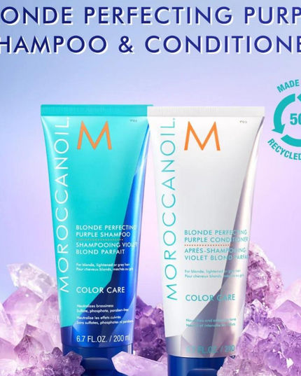 Fight brassiness in blonde, lightened brunette, and grey hair with this sulfate-free purple shampoo. Featuring deep violet pigments to counteract unwanted yellow and orange tones, this professional-strength tone-correcting shampoo helps you maintain your ideal hair color between salon appointments. The gentle formula cleanses without drying and contains ArganID™ to help repair hair from the inside out. Color-safe. Sulfate, phosphate, and paraben-free.