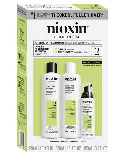 System 2 delivers thicker, fuller hair, while protecting every hair strand against damage.
System 2 strengthens resilience against damage and breakage, leaving thicker, fuller-looking hair with a healthy shine. It helps clean, optimise and treat the hair and scalp.