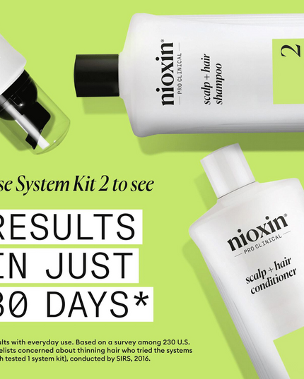 System 2 delivers thicker, fuller hair, while protecting every hair strand against damage.
System 2 strengthens resilience against damage and breakage, leaving thicker, fuller-looking hair with a healthy shine. It helps clean, optimise and treat the hair and scalp.