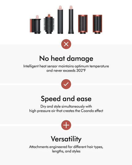 Dyson - Dyson Airwrap™ Complete Long Volumise multi-styler and dryer Straight+Wavy (Strawberry Bronze/Blush Pink)