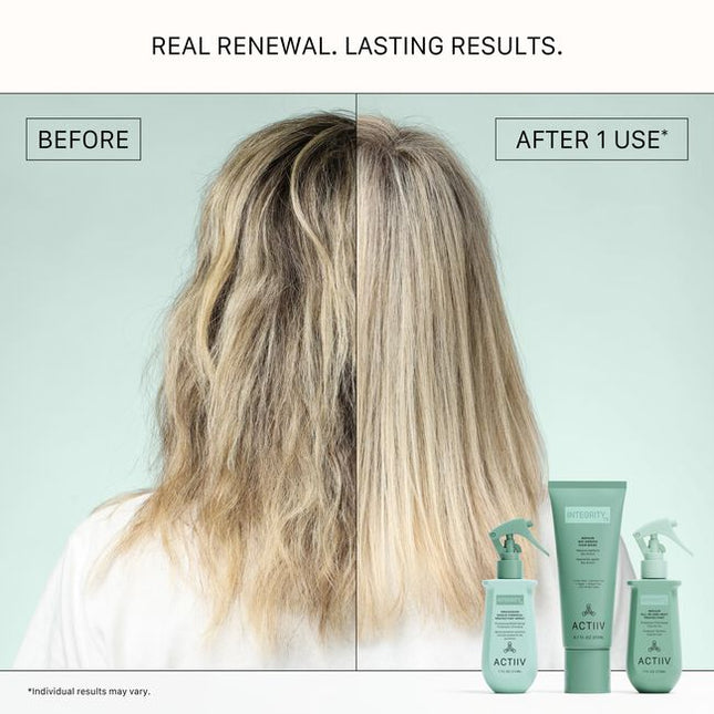 The first step in the INTEGRITYrx™ Hair Renewal System, Processing Shield™ is a professional chemical protectant spray designed to help support hair before color, lightening, texture, and other chemical services. Applied prior to processing, it helps create a more balanced canvas for healthier-looking results while maintaining salon efficiency with a quick, easy application.