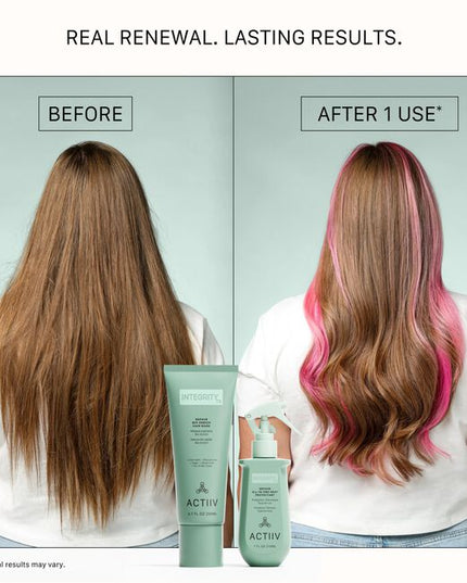 REPAIIR Bio-Enrich Hair Mask is the second step in the INTEGRITYrx™ Hair Renewal System. This intensive treatment helps replenish moisture, improve softness, and visibly reduce the appearance of damage after chemical services while supporting healthier-looking hair with every use. Perfect for maintaining professional results between salon visits, this weekly treatment helps leave hair feeling softer, smoother, and easier to manage.
