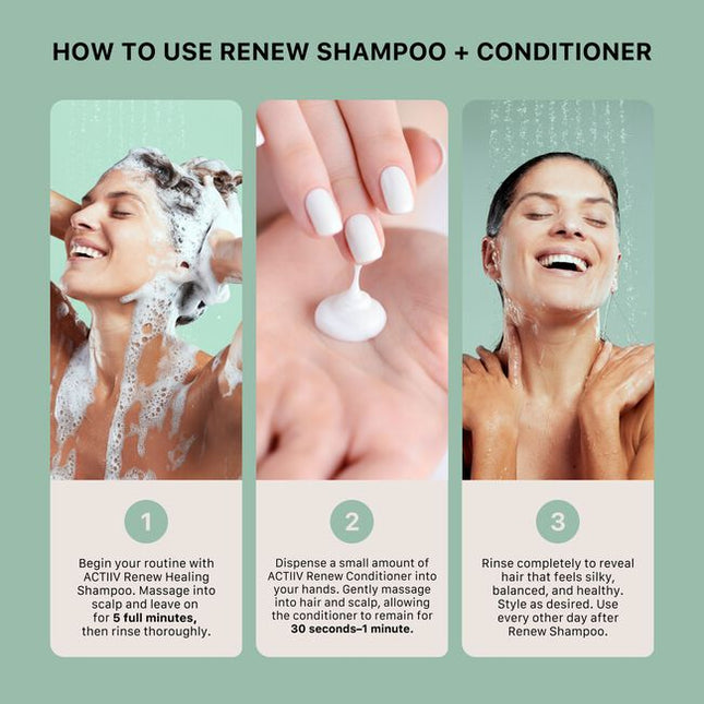Renew is specially formulated to heal damaged and over-processed hair by helping to naturally close the hair cuticle using a powerful amino acid complex. With regular use, it encourages the appearance of thicker, fuller, and longer-looking hair.