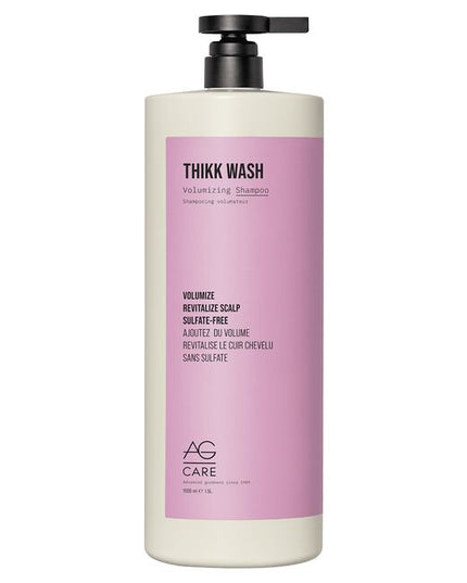 Thikk Wash’s weightless formulation effectively boosts volume in fine to medium hair by using an abundance of body building pantheon, keratin and silk proteins. The result is soft hair with bounce and movement. Cleanse hair while creating volume and a healthier scalp with body building panthenol and our exclusive Regenerative Complex.