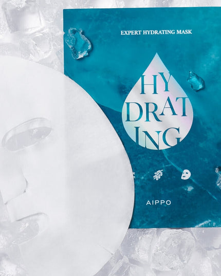 Deep Hydration Vegan Sheet Mask for Dry, Sensitive Skin The Aippo Expert Hydrating Mask is a gentle, ampoule-infused sheet mask that delivers intense hydration and lasting moisture. Packed with 1 ounce of Alaska Glacier Water Ampoule, this eco-friendly, vegan-certified mask restores balance and comfort to dry, tired, or sensitive skin.