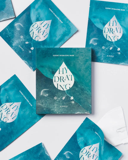Deep Hydration Vegan Sheet Mask for Dry, Sensitive Skin The Aippo Expert Hydrating Mask is a gentle, ampoule-infused sheet mask that delivers intense hydration and lasting moisture. Packed with 1 ounce of Alaska Glacier Water Ampoule, this eco-friendly, vegan-certified mask restores balance and comfort to dry, tired, or sensitive skin.