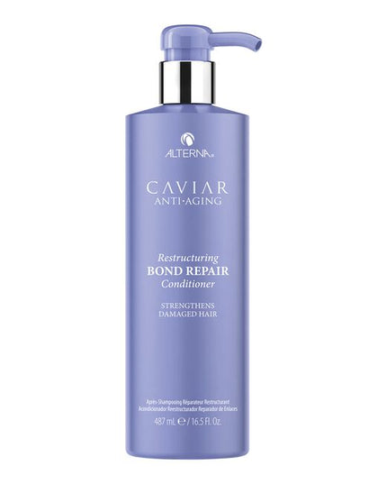 Alterna Caviar Anti-Aging Restructuring Bond Repair Conditioner is a moisturizing reparative conditioner that protects and repairs damaged hair, mends split ends, reduces frizz and makes hair smooth and soft.