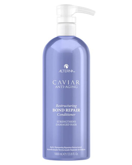 Alterna Caviar Anti-Aging Restructuring Bond Repair Conditioner is a moisturizing reparative conditioner that protects and repairs damaged hair, mends split ends, reduces frizz and makes hair smooth and soft.