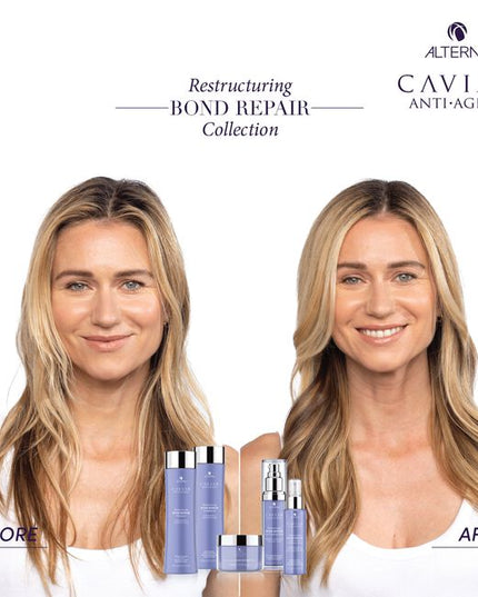 Alterna Caviar Anti-Aging Replenishing Moisture Shampoo attracts, retains and rebalances moisture while protecting color, and improving the overall performance of dry, brittle hair. Formulated with Seasilk, Color Hold and UVA/UVB protection to shield from color fade, daily stresses and future damage. Incorporates Alterna's Age-Control Complex that includes caviar extract, vitamin C and cytokines for stronger, healthier, younger looking hair.