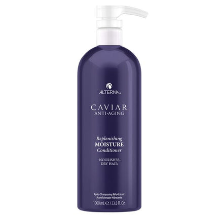 Caviar Anti-Aging Replenishing Moisture Conditioner transforms brittle, dull hair into strong, healthy, younger-looking hair. Formulated with Seasilk technology that repairs, moisturizes and nourishes hair, and Photozyme Complex that protects hair from damage. Incorporates Alterna's Age-Control Complex that includes caviar extract, vitamin C and cytokines to reduce the effects of aging and help stimulate protein production.