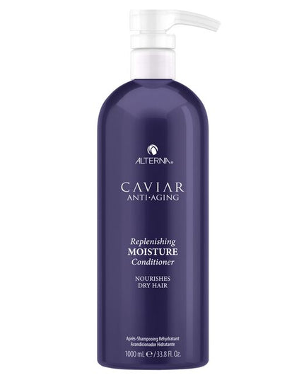 Caviar Anti-Aging Replenishing Moisture Conditioner transforms brittle, dull hair into strong, healthy, younger-looking hair. Formulated with Seasilk technology that repairs, moisturizes and nourishes hair, and Photozyme Complex that protects hair from damage. Incorporates Alterna's Age-Control Complex that includes caviar extract, vitamin C and cytokines to reduce the effects of aging and help stimulate protein production.