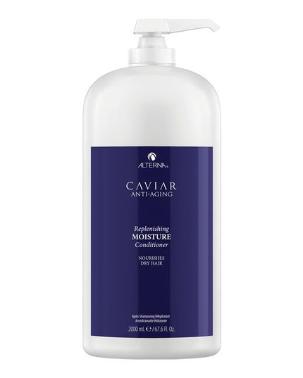 Caviar Anti-Aging Replenishing Moisture Conditioner transforms brittle, dull hair into strong, healthy, younger-looking hair. Formulated with Seasilk technology that repairs, moisturizes and nourishes hair, and Photozyme Complex that protects hair from damage. Incorporates Alterna's Age-Control Complex that includes caviar extract, vitamin C and cytokines to reduce the effects of aging and help stimulate protein production.