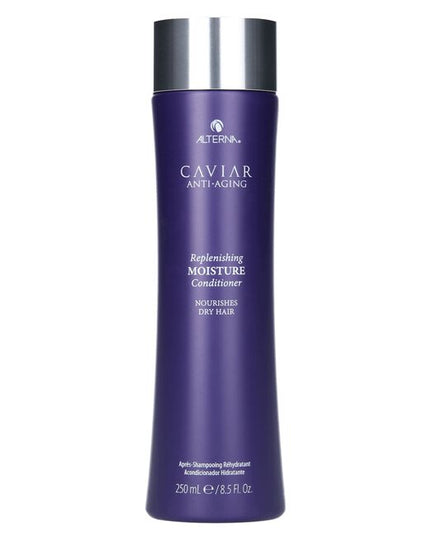 Caviar Anti-Aging Replenishing Moisture Conditioner transforms brittle, dull hair into strong, healthy, younger-looking hair. Formulated with Seasilk technology that repairs, moisturizes and nourishes hair, and Photozyme Complex that protects hair from damage. Incorporates Alterna's Age-Control Complex that includes caviar extract, vitamin C and cytokines to reduce the effects of aging and help stimulate protein production.