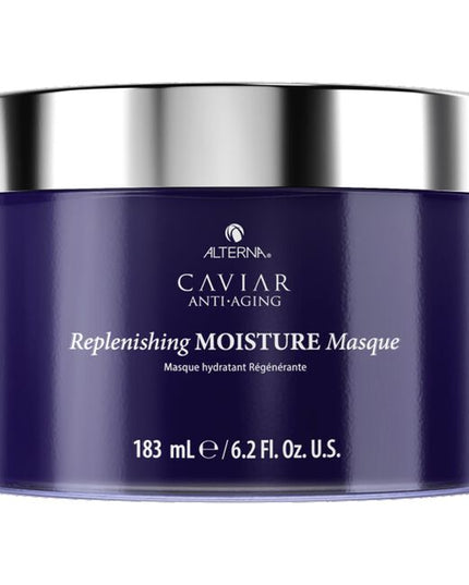 Alterna Caviar Anti-Aging Replenishing Moisture Masque is an intensive moisturizing treatment that replenishes moisture-starved strands, leaving hair smooth, silky and youthfully restored. This once-a-week treatment provides an exceptional dose of moisture to completely rejuvenate dry, coarse, and damaged hair.