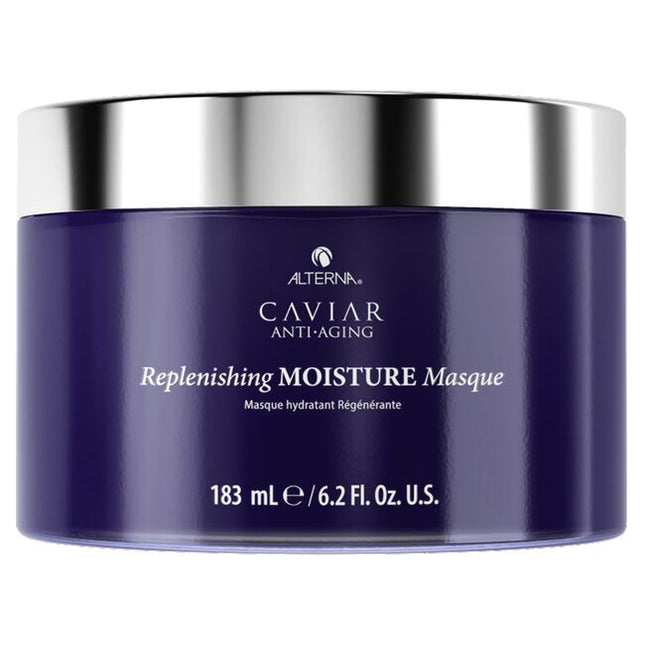 Alterna Caviar Anti-Aging Replenishing Moisture Masque is an intensive moisturizing treatment that replenishes moisture-starved strands, leaving hair smooth, silky and youthfully restored. This once-a-week treatment provides an exceptional dose of moisture to completely rejuvenate dry, coarse, and damaged hair.