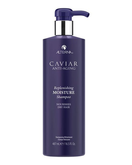 Alterna Caviar Anti-Aging Replenishing Moisture Shampoo attracts, retains and rebalances moisture while protecting color, and improving the overall performance of dry, brittle hair. Formulated with Seasilk, Color Hold and UVA/UVB protection to shield from color fade, daily stresses and future damage. Incorporates Alterna's Age-Control Complex that includes caviar extract, vitamin C and cytokines for stronger, healthier, younger looking hair.