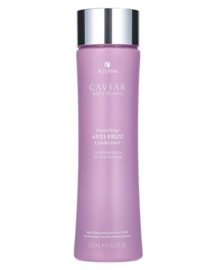 Alterna Caviar Anti-Aging Smoothing Anti-Frizz Conditioner is formulated with a proprietary Climate Shield Complex that controls humidity affecting hair to keep strands smooth, soft with less frizz for up to 72 hours.* Alterna's Caviar extract, rich in omega 3 fatty acids, proteins, minerals and Vitamins A, C and D help visibly improve the signs of aging hair: manageability, breakage, dryness &amp; dullness.