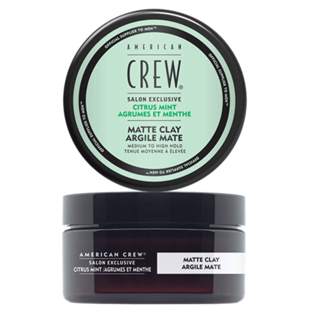 NEW American Crew Salon Exclusive Citrus Mint Matte Clay has a refreshing fragrance that blends cool mints and citruses and offers a long-lasting workable hold and control, allowing you to effortlessly create textured styles with a desirable matte finish. Perfectly suited for men seeking a controlled and defined look, American Crew Citrus Mint Matte Clay provides a medium/high hold without leaving any greasy residue.