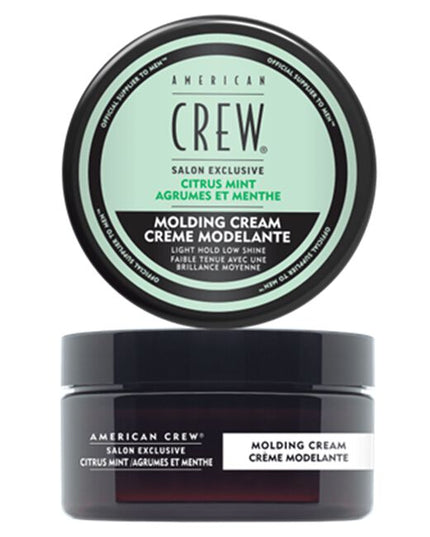 NEW American Crew Salon Exclusive Citrus Mint Molding Cream has a refreshing fragrance that blends cool mints and citruses. American Crew's Molding Cream offers natural hold with medium shine without leaving any greasy residue. Works well for straight to curly hair, providing hold and pliability.
