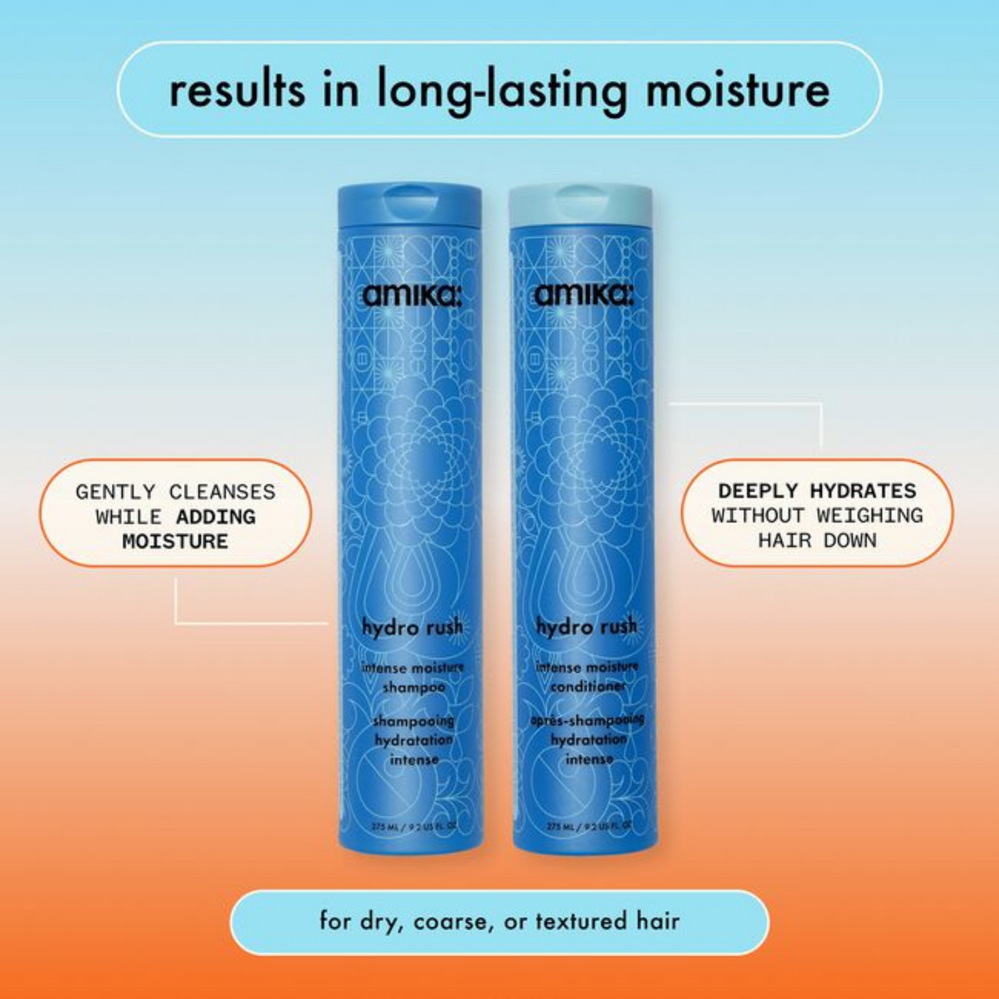 Amika - Hydro Rush Intense Moisture Shampoo & Conditioner