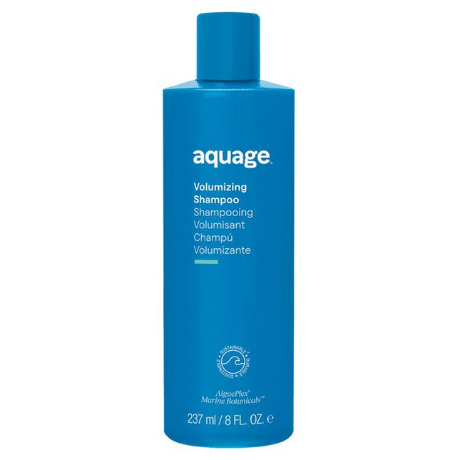 Aquage Volumizing Shampoo leaves hair full of body and deeply cleanses without stripping hair color.