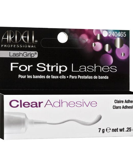 Adhesive is best used on strip lashes. It is a latex based adhesive meant to be temporary and can be removed quite easily.