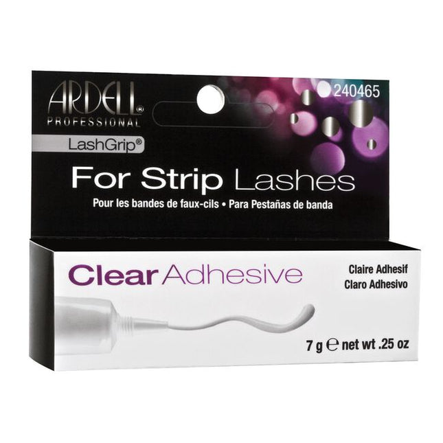 Adhesive is best used on strip lashes. It is a latex based adhesive meant to be temporary and can be removed quite easily.