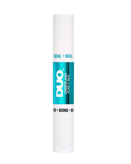 Make any false lash an underlash with DUO Bond &amp; Seal. The pointy, medium-firm foam applicator is easy to use and allows for precise placement of bond. The clear bond is strong enough to hold lashes, yet gentle enough to keep natural lashes safe. The Seal formula is clear and designed to remove any tackiness from the Bond as well as to provide longevity for your lashes. Achieve a seamless and effortless lash look!