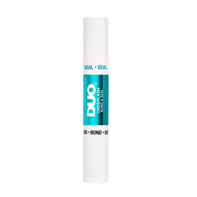 Make any false lash an underlash with DUO Bond &amp; Seal. The pointy, medium-firm foam applicator is easy to use and allows for precise placement of bond. The clear bond is strong enough to hold lashes, yet gentle enough to keep natural lashes safe. The Seal formula is clear and designed to remove any tackiness from the Bond as well as to provide longevity for your lashes. Achieve a seamless and effortless lash look!