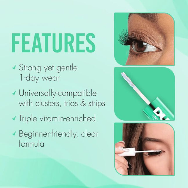 Underlash extensions are all the rage because they let you customize your look while concealing the bands for an imperceptible finish. Leave it to Duo, the MUA-approved, leading lash glue brand to bring you a strong yet gentle 1-day glue that transforms any lash into an underlash!