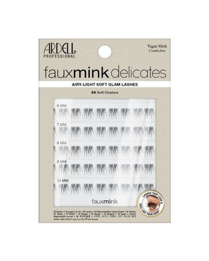 Ardell Faux Mink Delicates Clusters offer customizable, whisper-light lash enhancement with a soft glam finish. Designed with refined faux mink fibers and a lightweight feel, these clusters allow you to build subtle definition or elevated everyday glam your way.