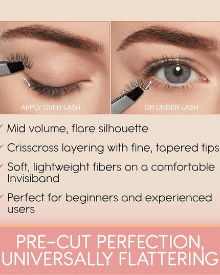 Pros do it all the time. And now Ardell made the viral half lash hack even easier with Half Naked Lashes. Ditch the scissors and cut the trimming step out of your routine. No measuring, no crooked cuts, no mistakes. Ardell's precut half lashes are easier to apply, control and customize than a full strip, making them ideal for beginners. 