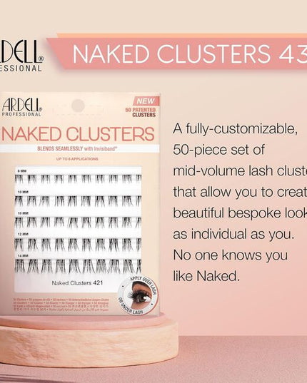 438 is the pinnacle of Naked style, making its point with a modern spikey effect. The fluttery, mid-volume lash spikes at the center for a textural modern edge while a crisscross pattern and varied lengths add to the feathery natural finish. Perfect for anyone who wants fuller-looking lashes that feel like nothing on. 
