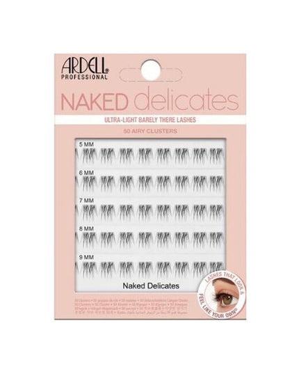 Ardell Naked Delicates Clusters offer customizable, barely-there lash enhancement with a feather-light feel. Featuring ultra-thin bands and soft fibers, these clusters allow you to build natural-looking definition exactly where you want it.
