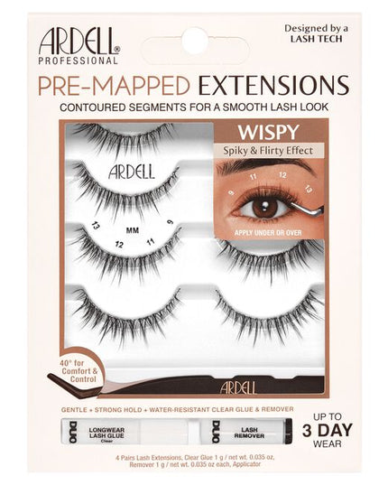 Created by a Professional Lash Technician for You. Where Lash Artistry meets Simplicity... Pre-Mapped Extensions provide the most popular salon looks in the comfort of your own home. Pre-mapped segments provide a smooth lash look without the abrupt steps of clusters, and without guessing what, where or how to apply.