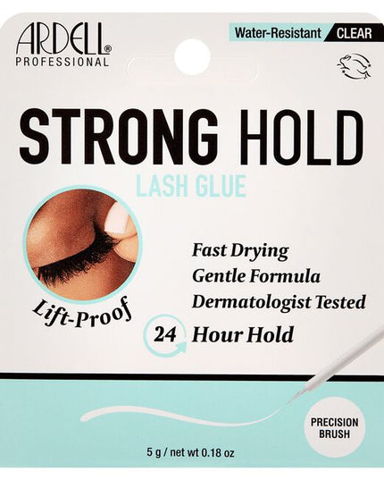 Introducing the Strong Hold Lash Glue, the essential lash glue that ticks all the boxes. This lash glue is engineered with a powerful formula, providing a stronghold that keeps your falsies firmly in place all day long. Its water-resistant properties ensure lift-proof wear, making it perfect for any weather or teary-eyed moments.