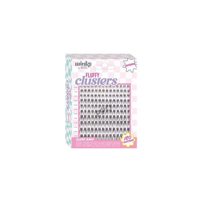 Winks by Ardell Fluffy Clusters 180 Mega Pack delivers endless lash customization with ultra-soft, fluffy clusters designed for comfort and versatility. Featuring a soft, flexible clear band, these clusters can be worn as underlash or overlash for natural to fuller looks.