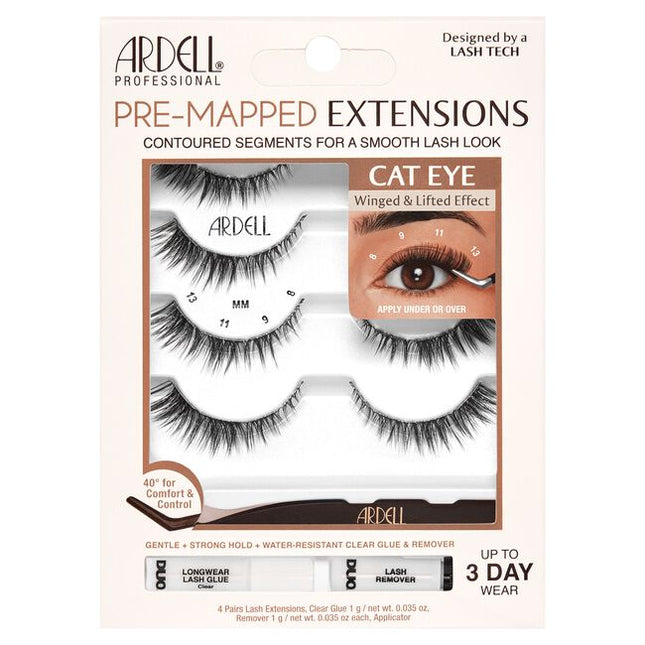 Created by a Professional Lash Technician for You. Where Lash Artistry meets Simplicity... Pre-Mapped Extensions provide the most popular salon looks in the comfort of your own home. Pre-mapped segments provide a smooth lash look without the abrupt steps of clusters, and without guessing what, where or how to apply.