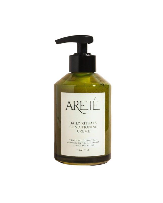 Lightweight yet deeply restorative, ARETÉ’s Daily Rituals Conditioning Crème is an anti-oxidant rich conditioner designed to soften, strengthen, and replenish the hair without heaviness or residue. This consciously crafted formula delivers daily nourishment and protection while preserving natural movement, bounce, and effortless manageability.