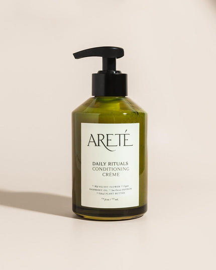 Lightweight yet deeply restorative, ARETÉ’s Daily Rituals Conditioning Crème is an anti-oxidant rich conditioner designed to soften, strengthen, and replenish the hair without heaviness or residue. This consciously crafted formula delivers daily nourishment and protection while preserving natural movement, bounce, and effortless manageability.