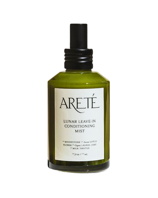 Powered by a modern alchemy of transformative botanicals and nourishing actives, ARETÉ’s Lunar Leave-In Conditioning Mist is an luxurious treatment milk designed to replenish softness, calm frizz, balance porosity, and restore manageability to dry or depleted strands.