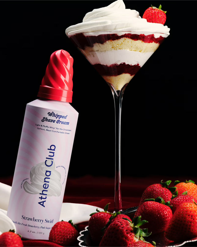 Who said whipped cream is only for dessert? Elevate your shaving routine with Athena Club's Whipped Shave Cream. Expertly crafted to transform your shave into an indulgent experience, our shaving cream is infused with a potent blend of Vitamins C and E. These powerhouse ingredients work in harmony to moisturize deeply, fortify your skin’s barrier, and fend off common shaving woes like razor burn, irritation, and ingrown hairs. 