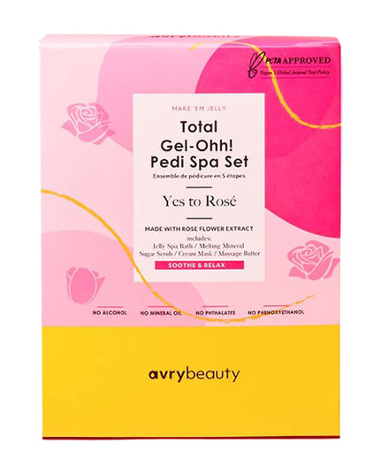 Cheers to the best spa pedicure! Your clients’ feet will fall in love with our Total Gel-Ohh! Pedi Spa Set. This all-in-one, 5-step pedicure kit includes a jelly spa bath, melting mineral, sugar scrub, cream mask, and massage cream to give them a luxurious spa experience like no other.