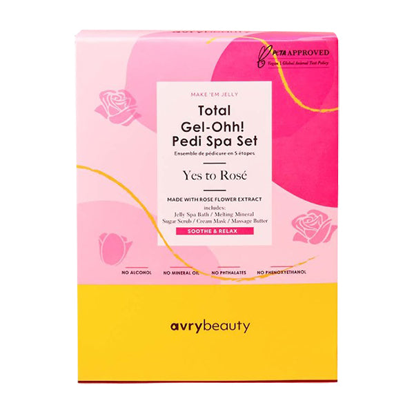 Cheers to the best spa pedicure! Your clients’ feet will fall in love with our Total Gel-Ohh! Pedi Spa Set. This all-in-one, 5-step pedicure kit includes a jelly spa bath, melting mineral, sugar scrub, cream mask, and massage cream to give them a luxurious spa experience like no other.