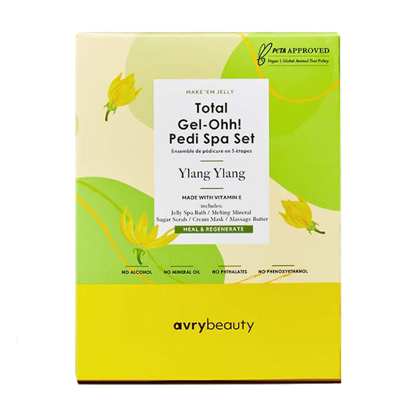 Cheers to the best spa pedicure! Your clients’ feet will fall in love with our Total Gel-Ohh! Pedi Spa Set. This all-in-one, 5-step pedicure kit includes a jelly spa bath, melting mineral, sugar scrub, cream mask, and massage cream to give them a luxurious spa experience like no other.