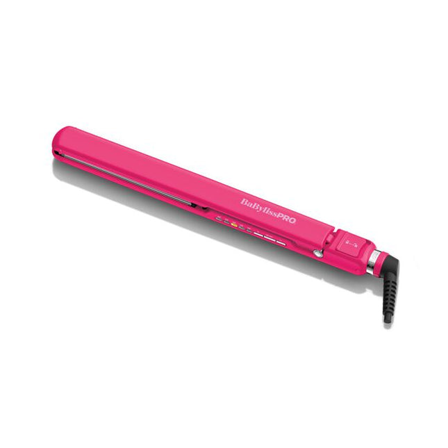 Limited Edition Pink Digital Ultra-Thin 1 Inch Flat Iron delivers even heat for sleek, shiny results with ultra-smooth Nano Titanium plates.